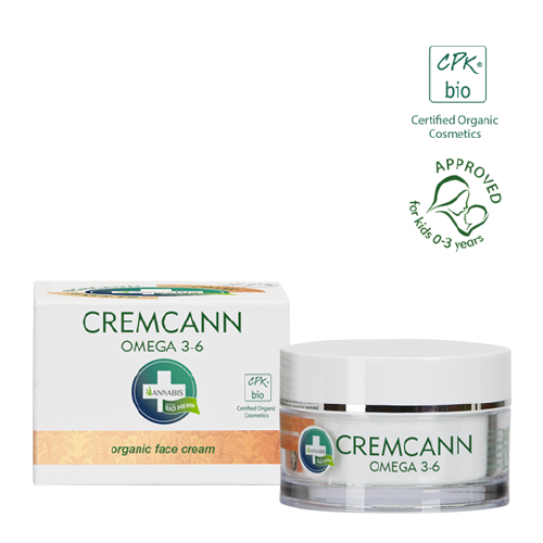 cremcann é um creme facial hidratante de cânhamo rico em Ómega 3 e Ómega 6